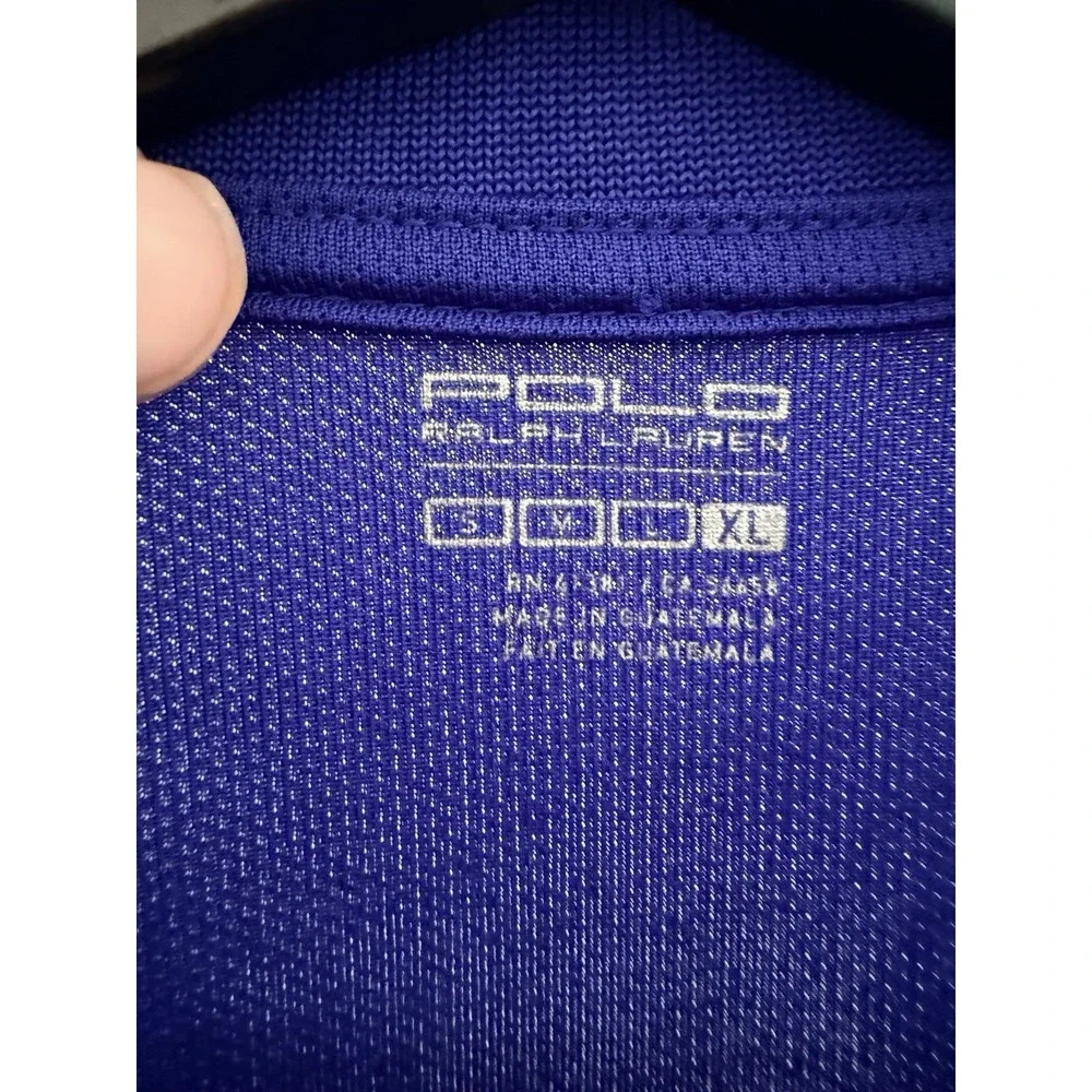 Polo Ralph Lauren Men's Performance Polo Shirt Blue White Short Sleeve Xl